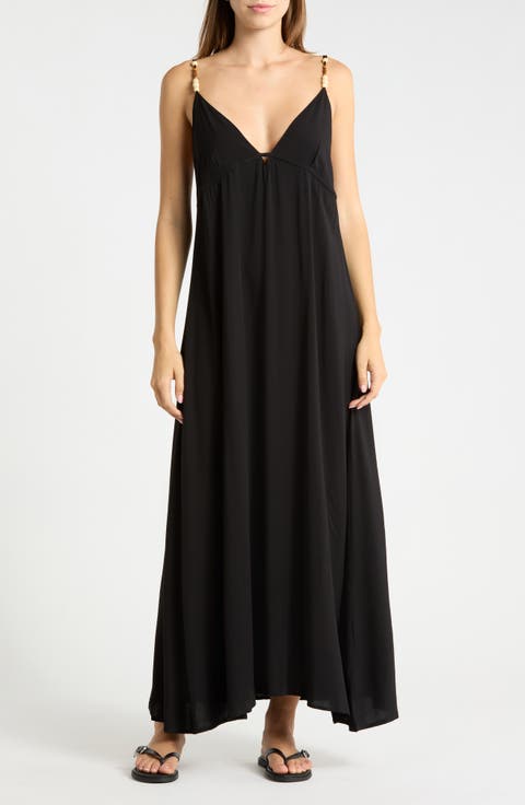 Strappy Beaded Cover-Up Maxi Dress