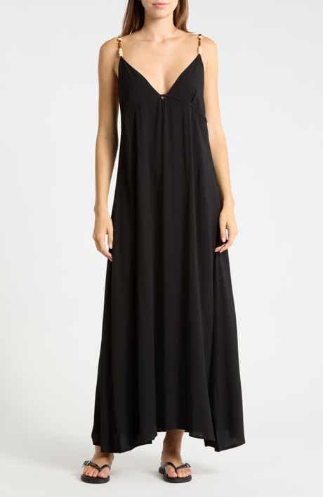 Strappy Beaded Cover-Up Maxi Dress