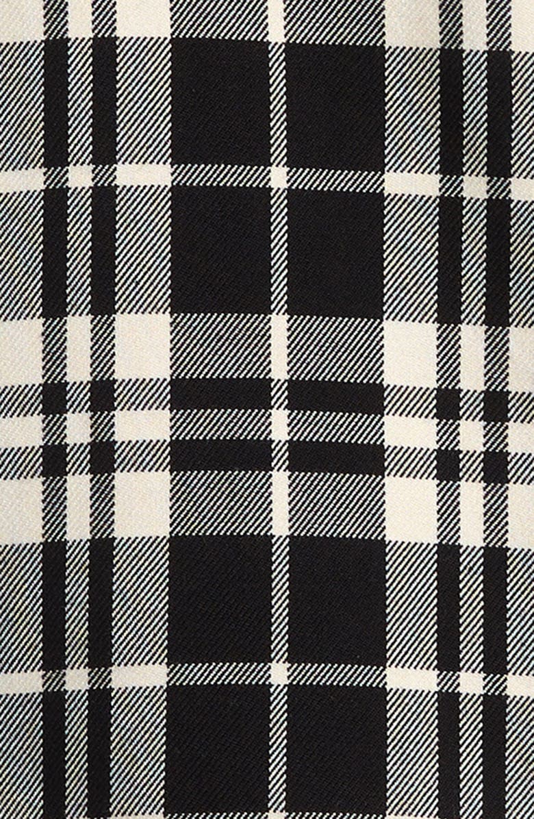 Moncler Kids' Mixed Media Plaid Snap-up Shirt, Alternate, color, Black