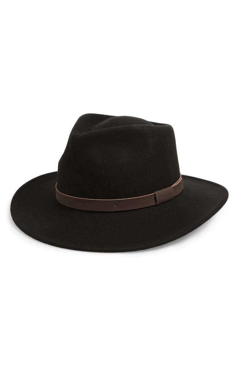 Barbour Crushable Bushman Fedora, Main, color, Black