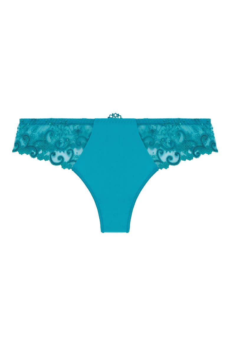 Delice Embroidered Thong, Alternate, color, ATOLL BLUE