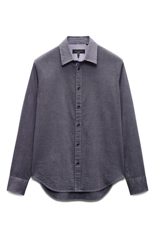 Rag & Bone Tomlin Stretch Dobby Button Front Shirt In Heron Blue