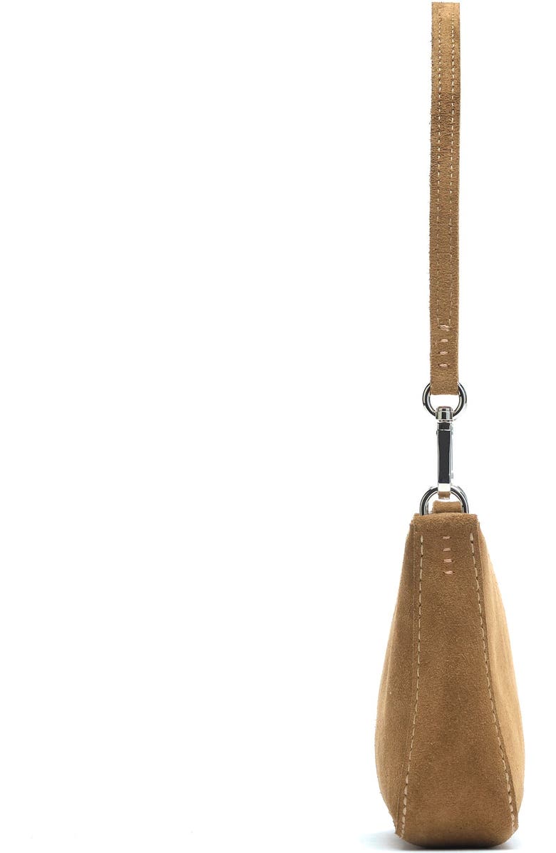 Ezra Arthur Chloe Leather Mini Nubuck Suede Shoulder Bag, Alternate, color, Sand