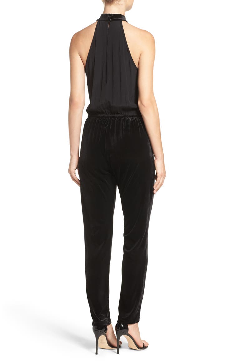 Mixed Media Jumpsuit, Alternate, color, BLACK