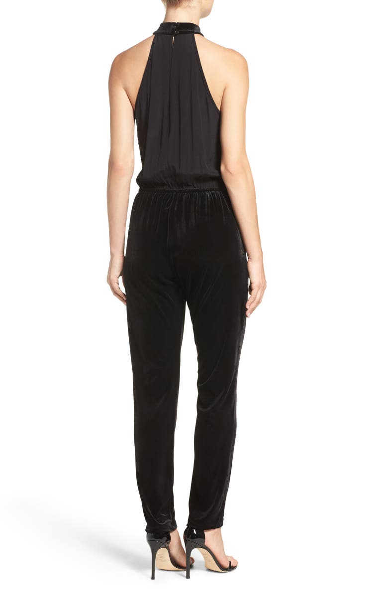 Fraiche by J Mixed Media Jumpsuit, Alternate, color, 