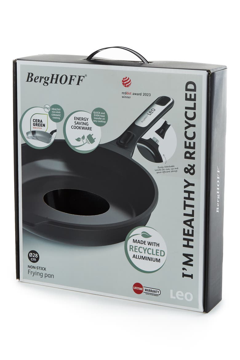 Leo Phantom 11-Inch Frying Pan with Removable Handle, Alternate, color, BLACK