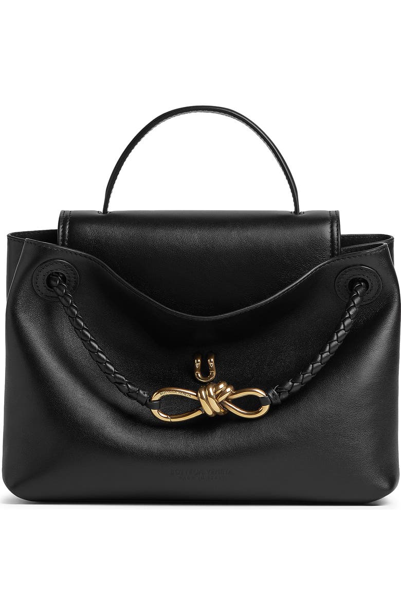 Bottega Veneta Small Ciao Ciao Knot Detail Leather Top Handle Bag, Main, color, 1019 Black-M Brass