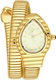 st. Moran Serpentine Wraparound Bracelet Watch, 12.7mm x 25.4mm