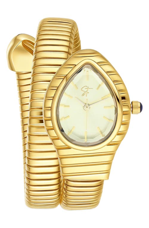 St. Moran Serpentine Wraparound Bracelet Watch, 12.7mm X 25.4mm In Gold