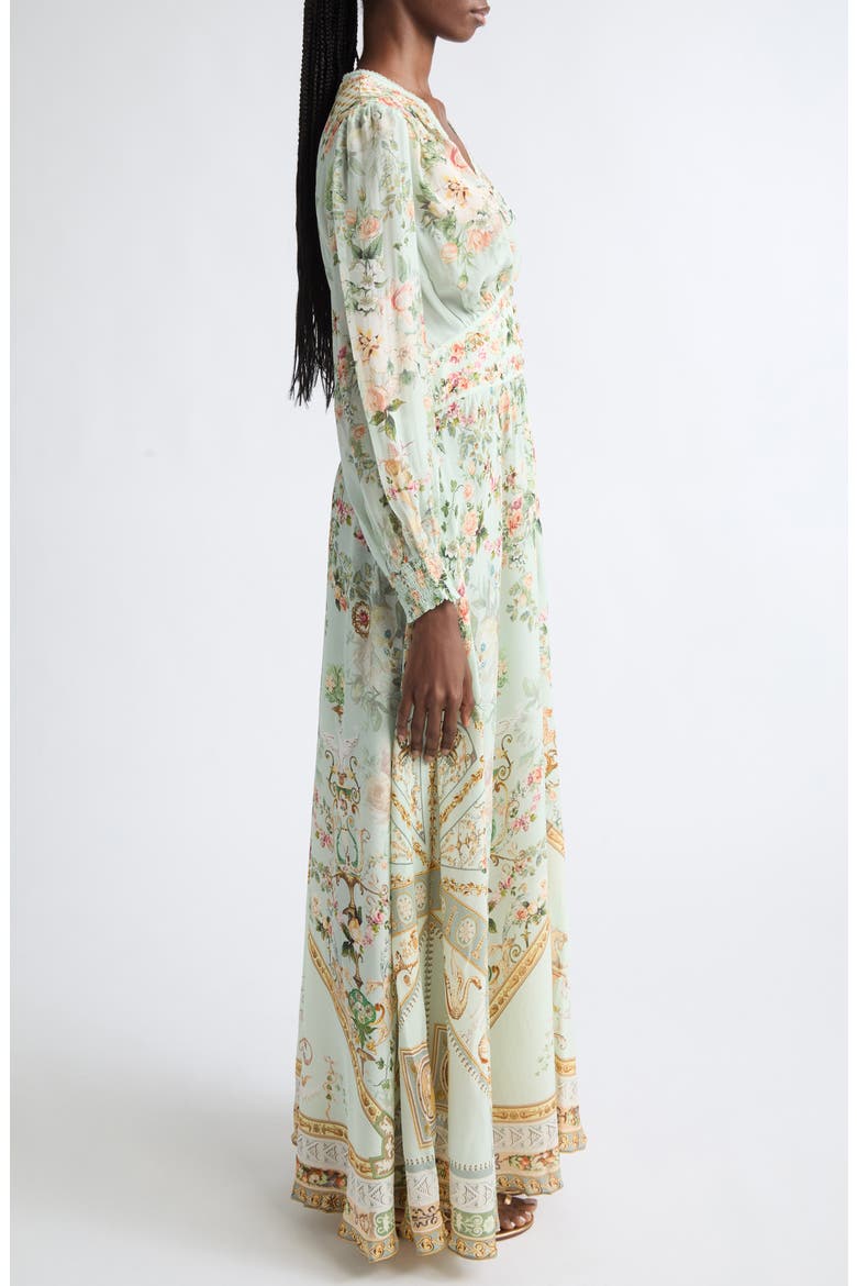 Shaped Waist Button Dress, Alternate, color, WILDFLOWER WUNDERLAND