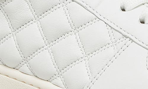 Stuart Weitzman Quilted Round Toe Sneakers With Rubber Sole In White