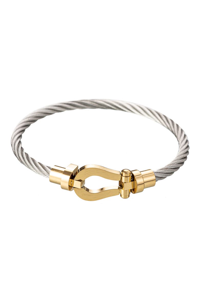 Men's Sebastian Titanium Bracelet, Main, color, SILVER