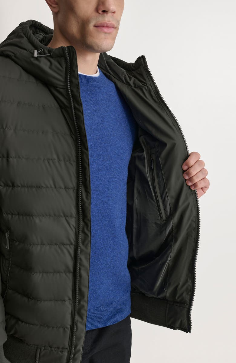 DKNY Rubberized Front Zip Puffer Jacket, Alternate, color, Dark Olive