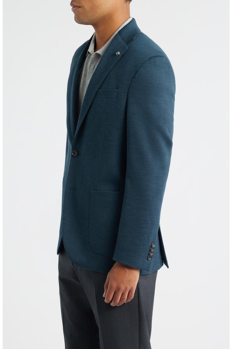 Hartford Teal Mélange Knit Wool Sport Coat, Alternate, color, DARK TEAL