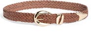 Vince Camuto Sculptural Buckle Woven Leather Belt