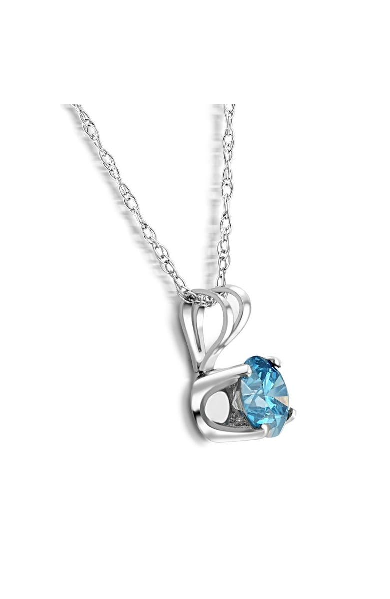 Bliss Diamond 3/8Ct Round Blue Diamond Solitaire 14K Gold Pendant Necklace Lab Grown, Alternate, color,