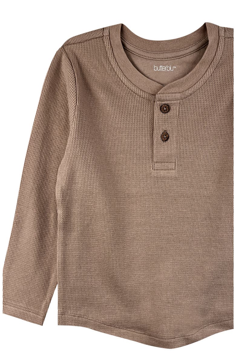 Payton Assorted 5-Pack Long Sleeve Organic Cotton Waffle Henley T-Shirts, Alternate, color, TERRA