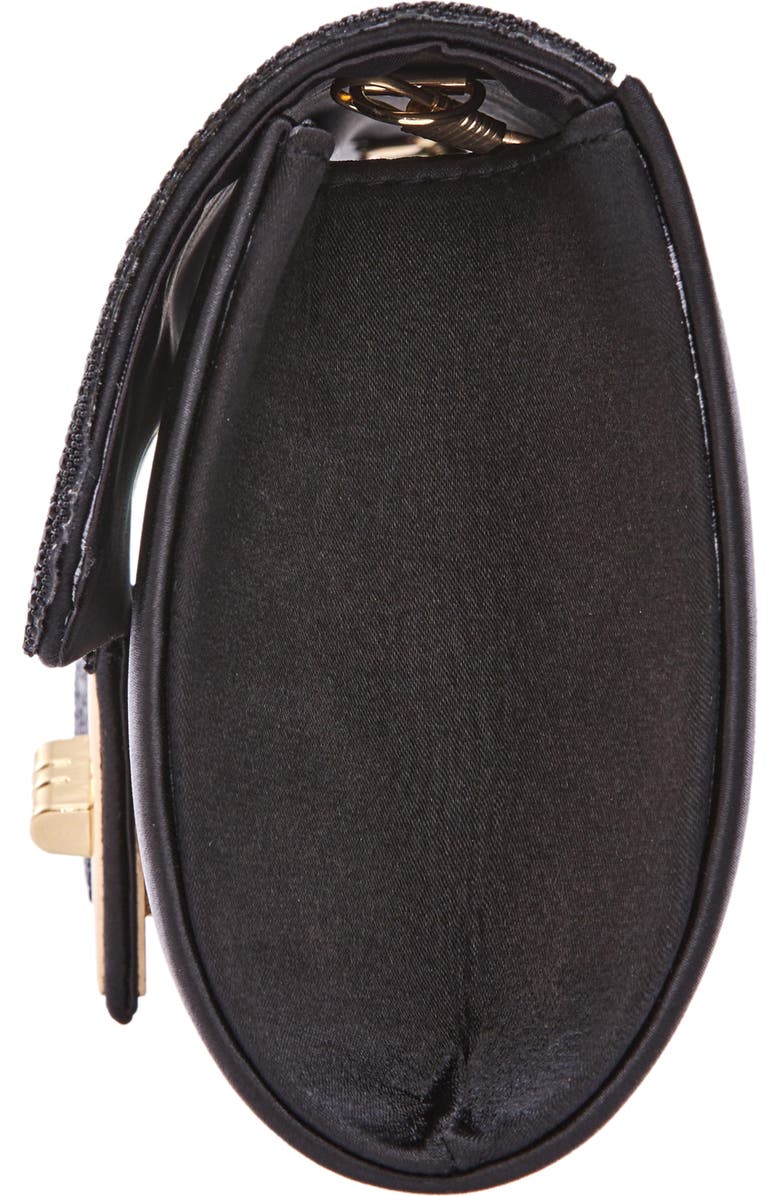 LADY COUTURE Chic Rhinestone & Satin Envelope Clutch, Alternate, color, Black