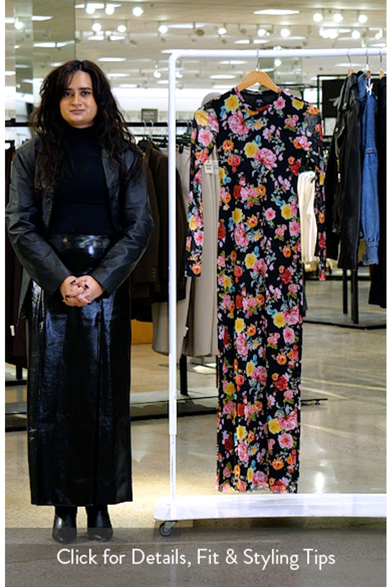 Didi Printed Long Sleeve Mesh Maxi Dress video
