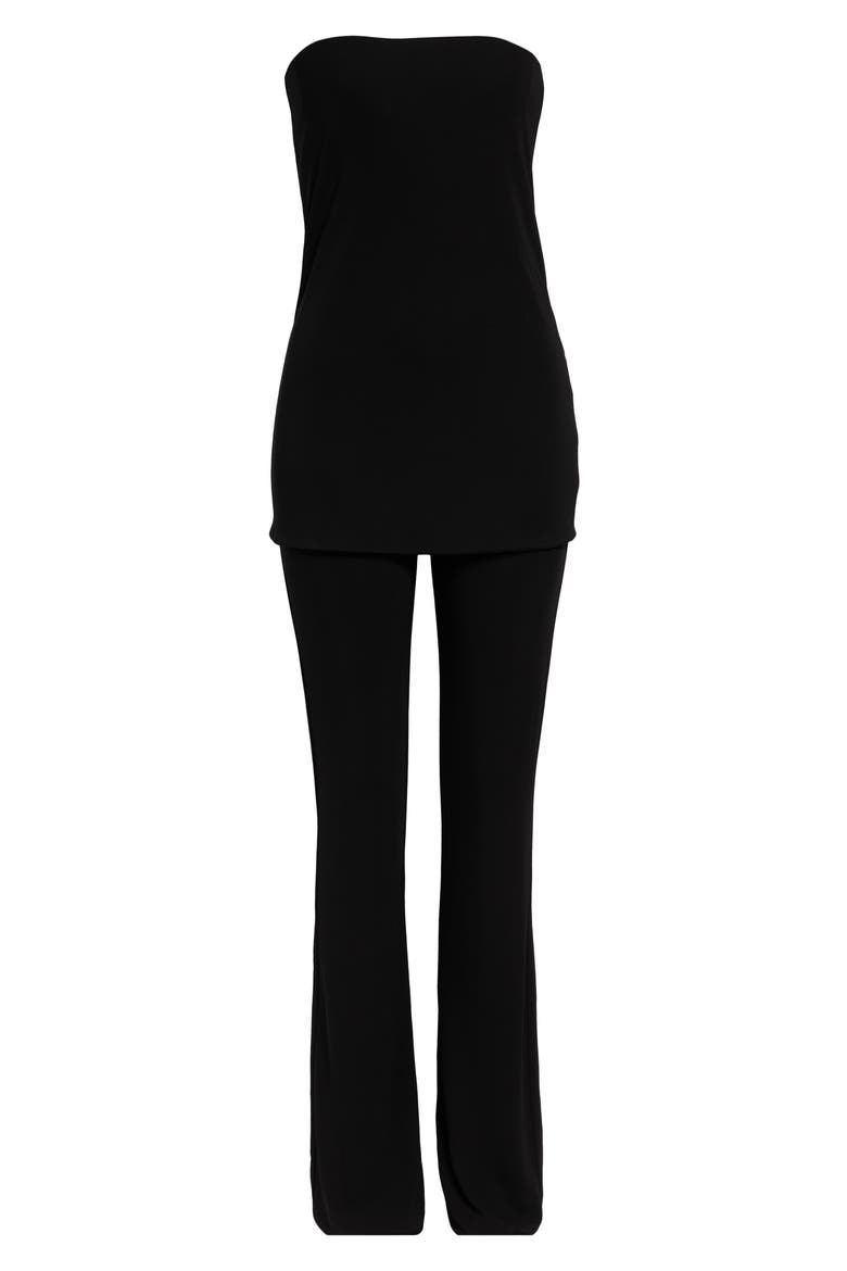 Strapless Corset Jumpsuit, Alternate, color, BLACK