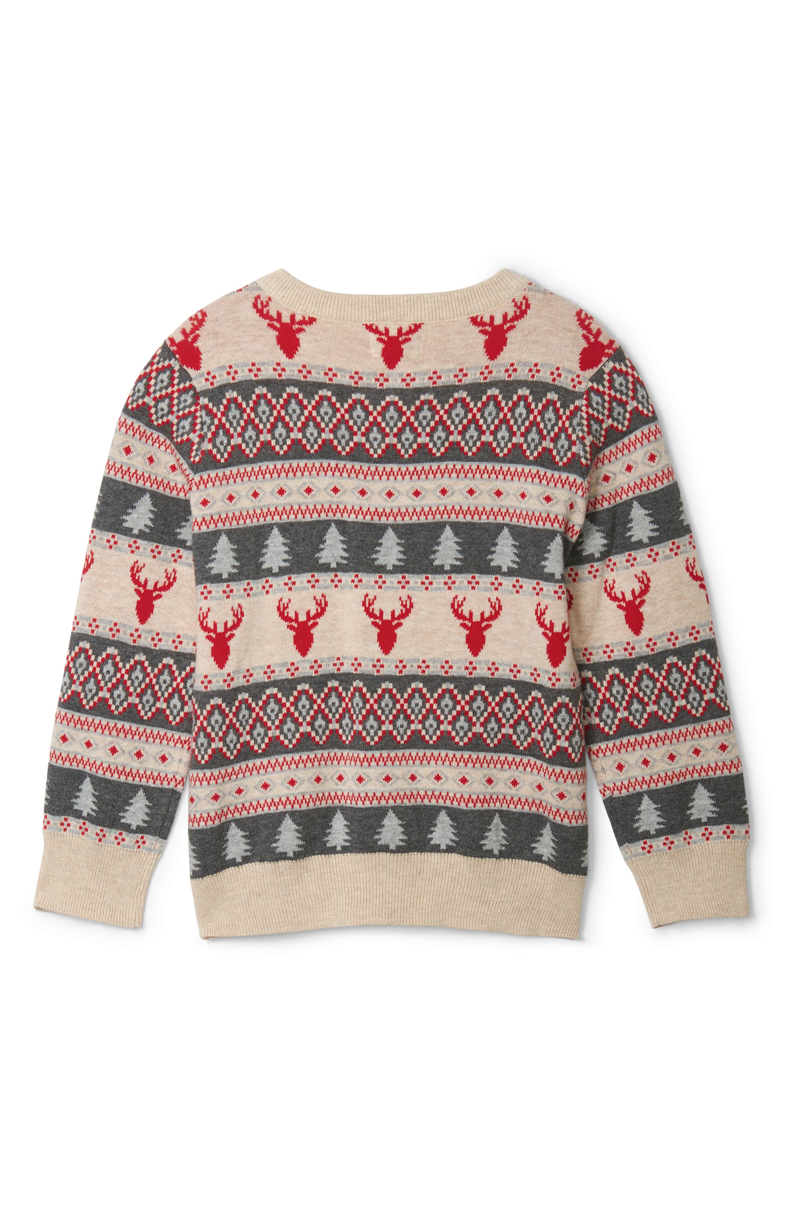 Hatley Kids' Fair Isle Deer V-Neck Sweater (Men) | Nordstrom