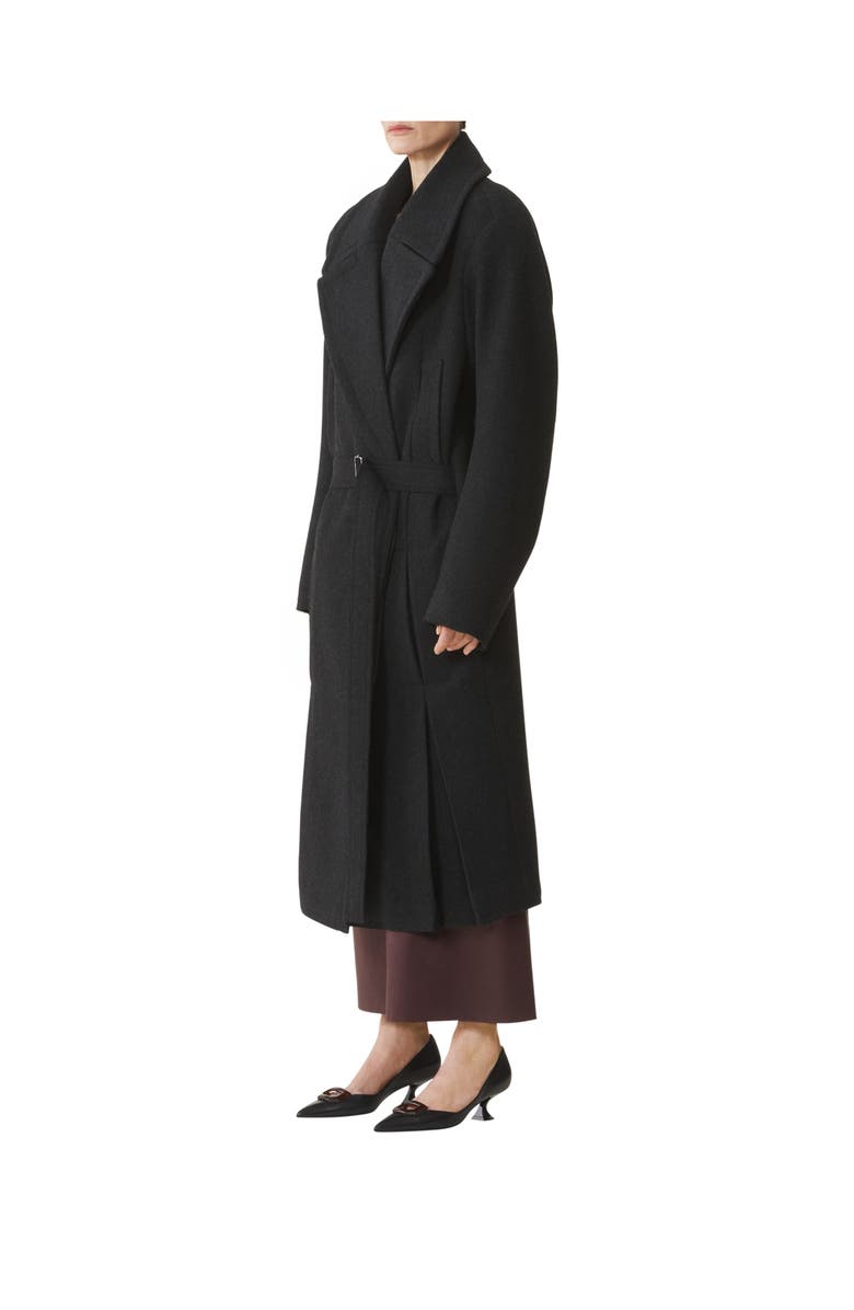 Lanvin Long Belted Peacoat, Alternate, color, Anthracite