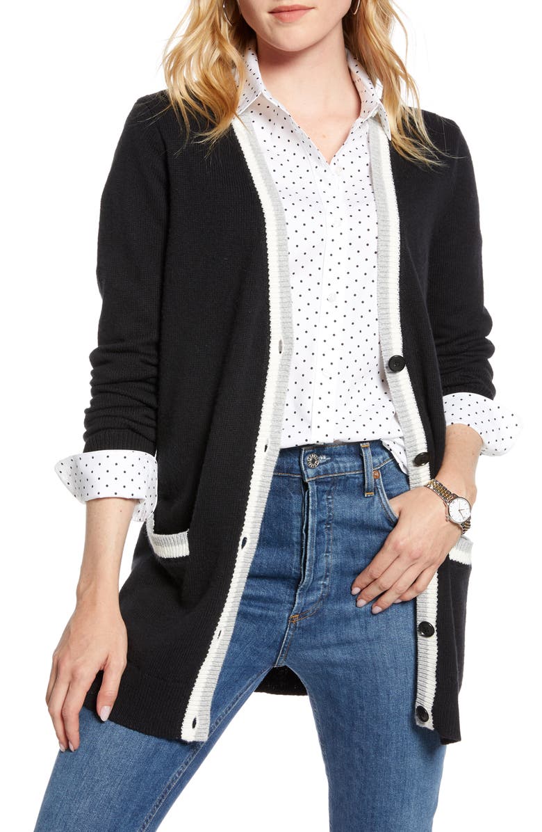 1901 Tipped Long Cardigan, Main, color, 