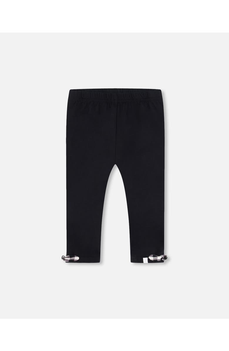 Deux par Deux Little Girl's Organic Cotton Capri Legging With Knots Black, Main, color, 