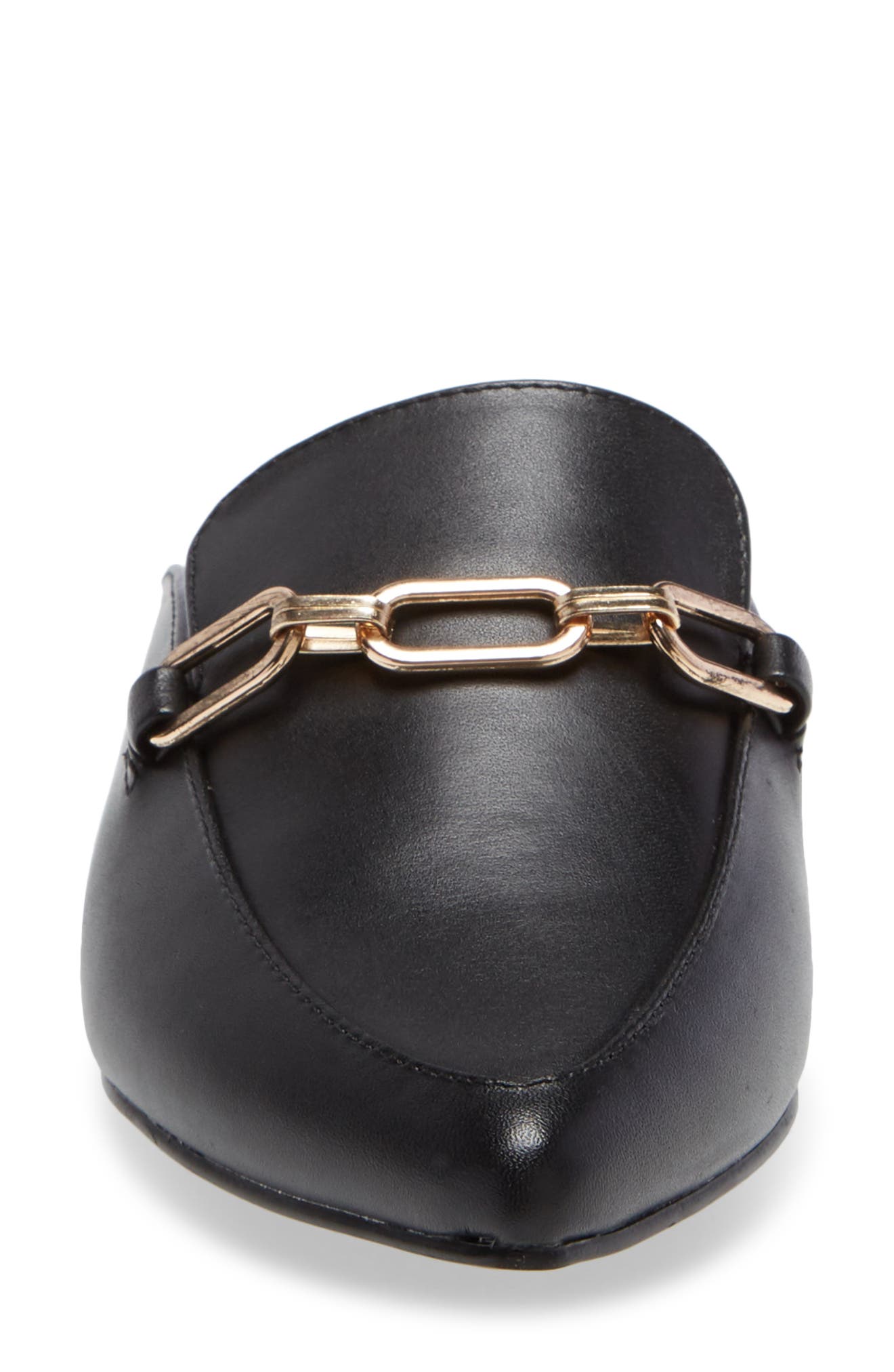 Faraway Chain Mule, Alternate, color, BLACK LEATHER