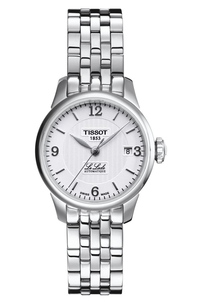 Le Locle Automatic Bracelet Watch, 25.3mm, Main, color, SILVER