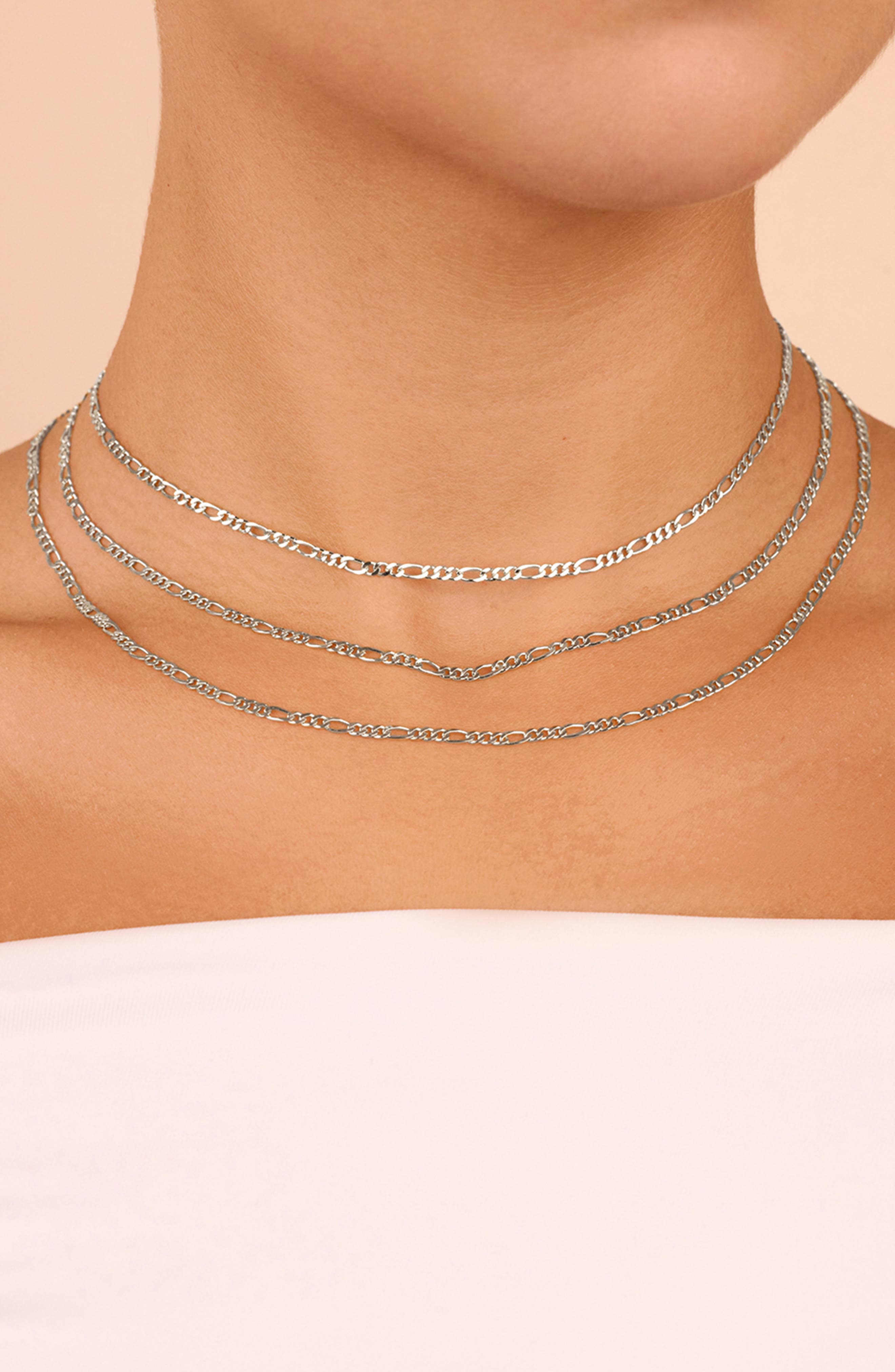 Sterling Forever Figaro Chain Necklace (Women) | Nordstrom