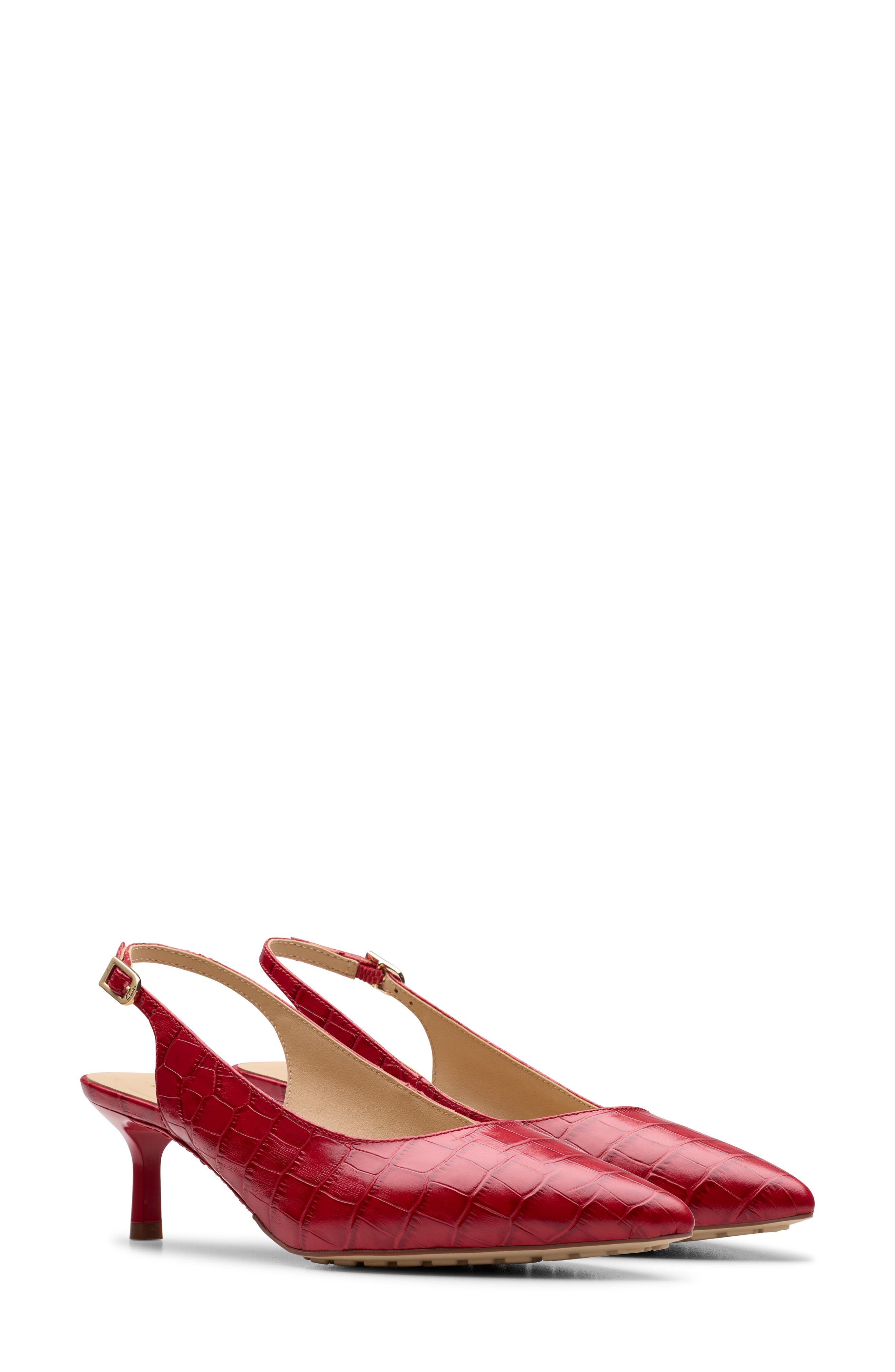 Clarks<sup>®</sup> Adela Slingback Pump, Alternate, color, Red Interest