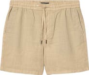 John Varvatos Daryl Linen Blend Drawstring Shorts