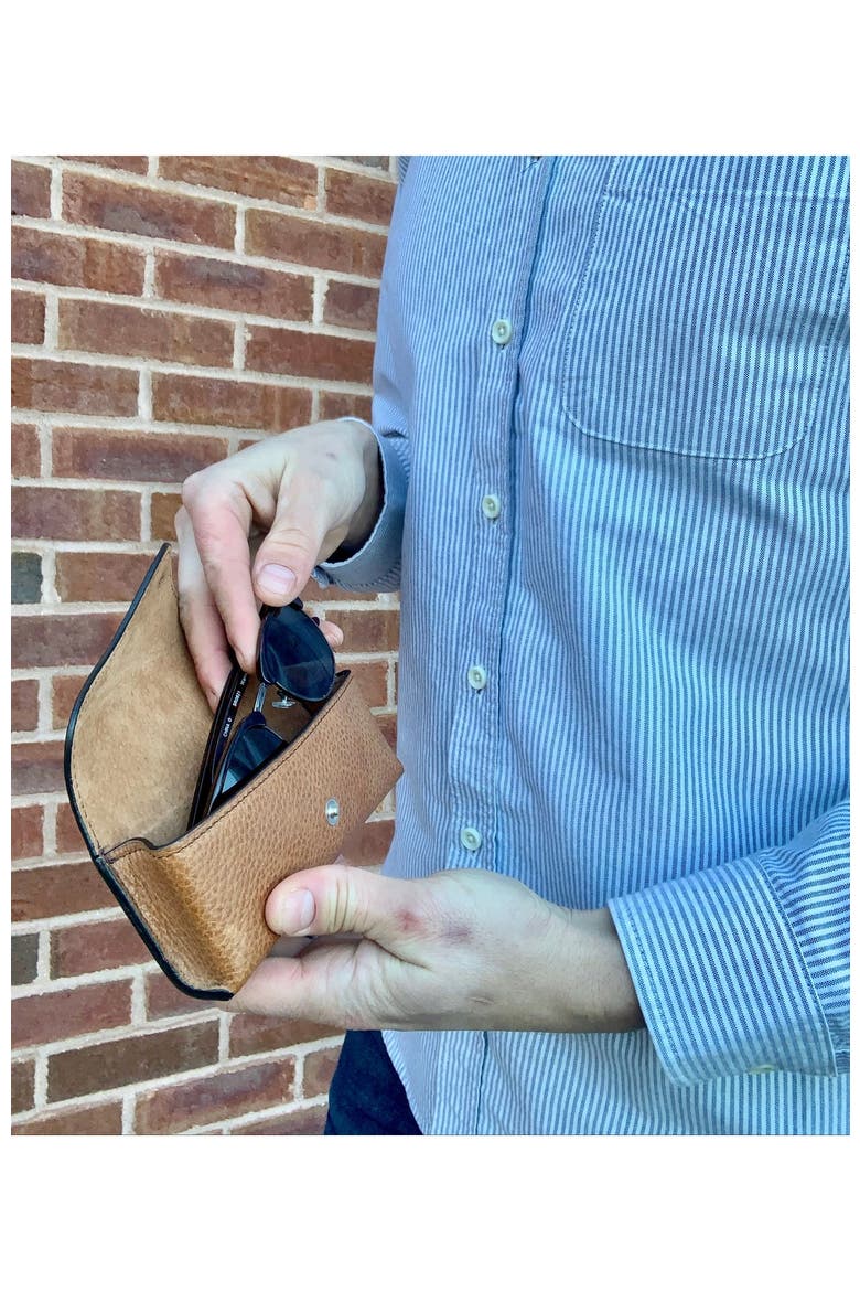 Salvino Leather Eyeglass Case, Alternate, color, Pebbled Tan