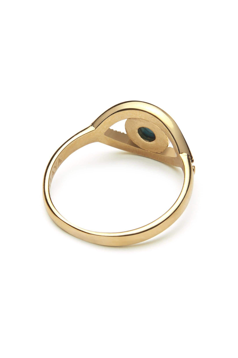 Skyfall Turquoise Evil Eye Ring, Alternate, color, Gold / Turquoise