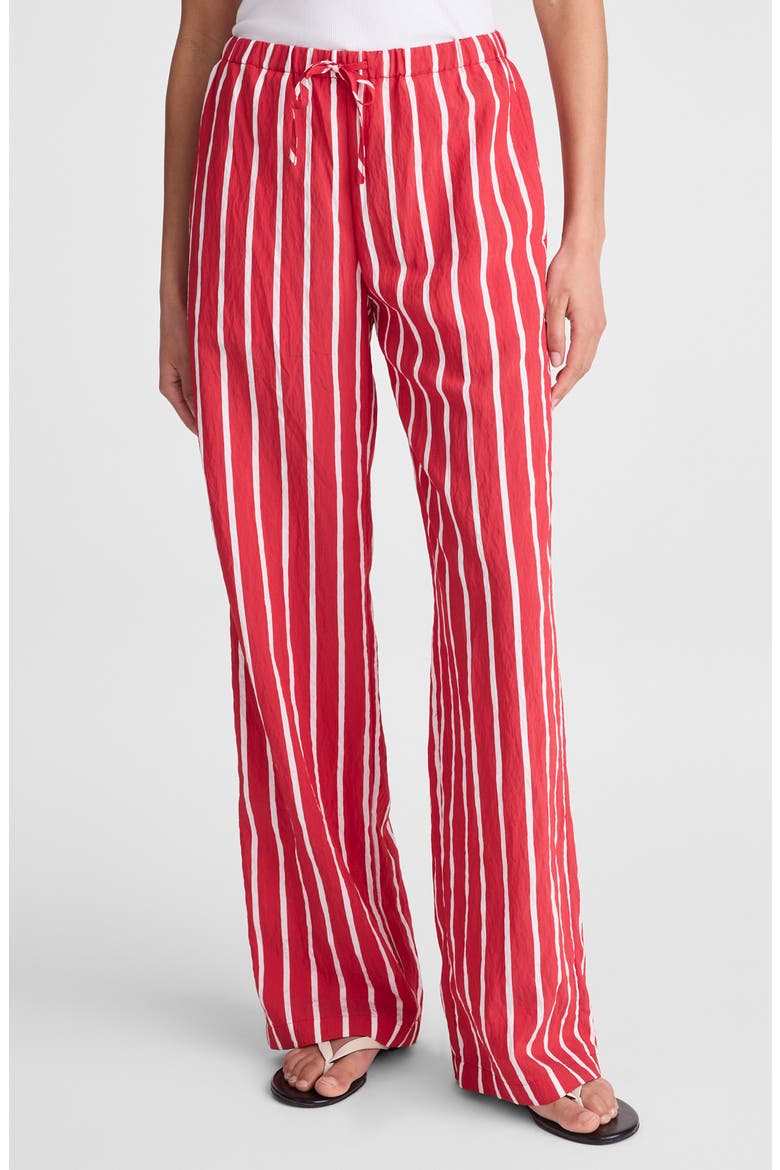 Stripe Pull-On Pants, Main, color, VARSITY RED