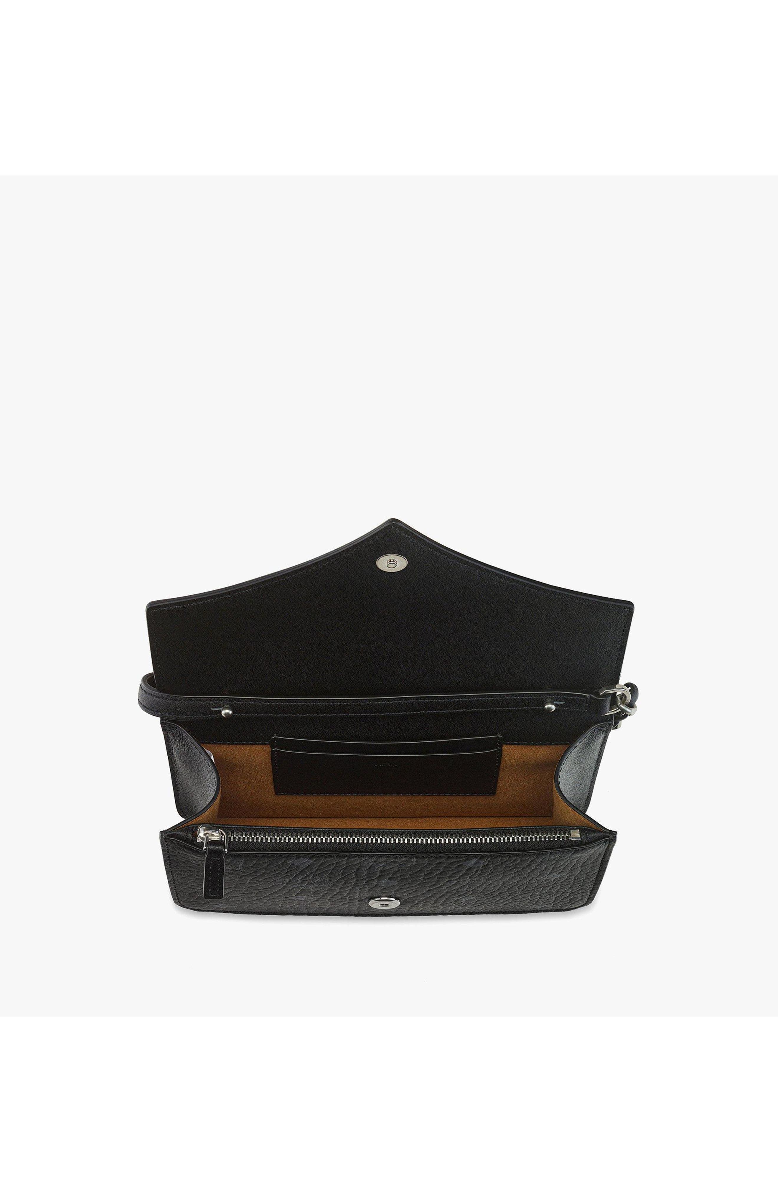 MCM Mini Diamond Shoulder Bag in Visetos Leather Mix, Alternate, color, Black
