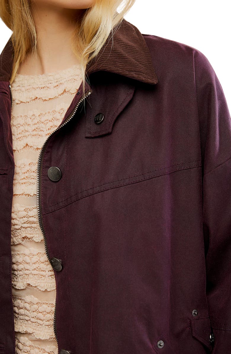 Free People Cori Waxed Cotton Jacket, Alternate, color, Port Royal