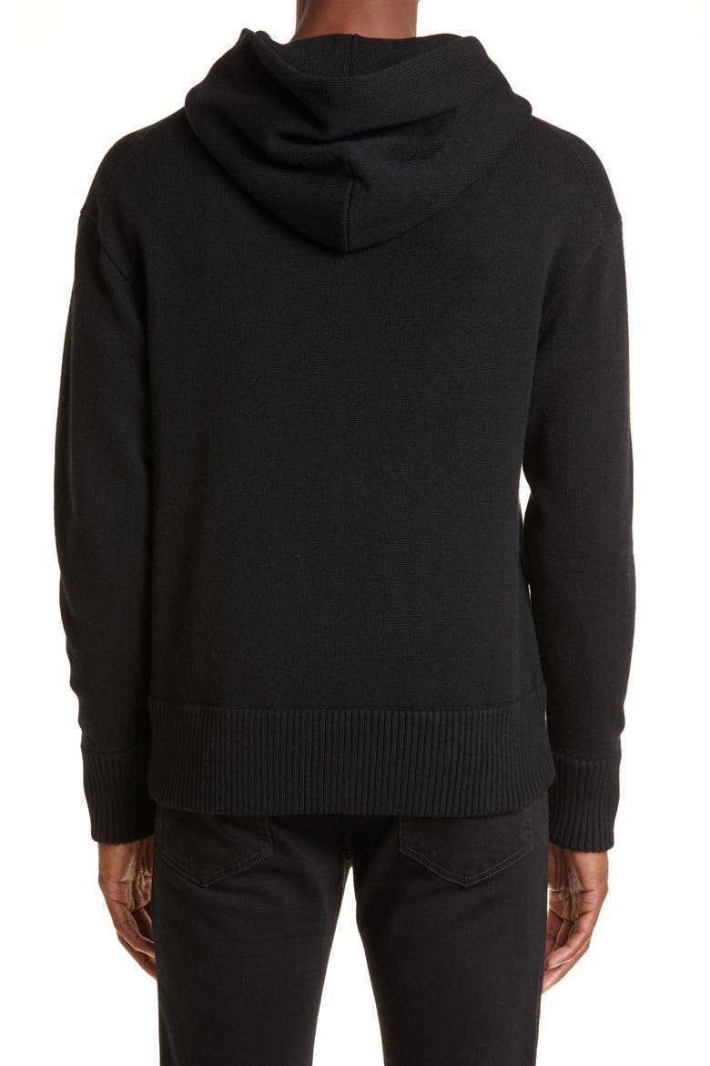Chunky Cashmere Hoodie, Alternate, color, BLACK
