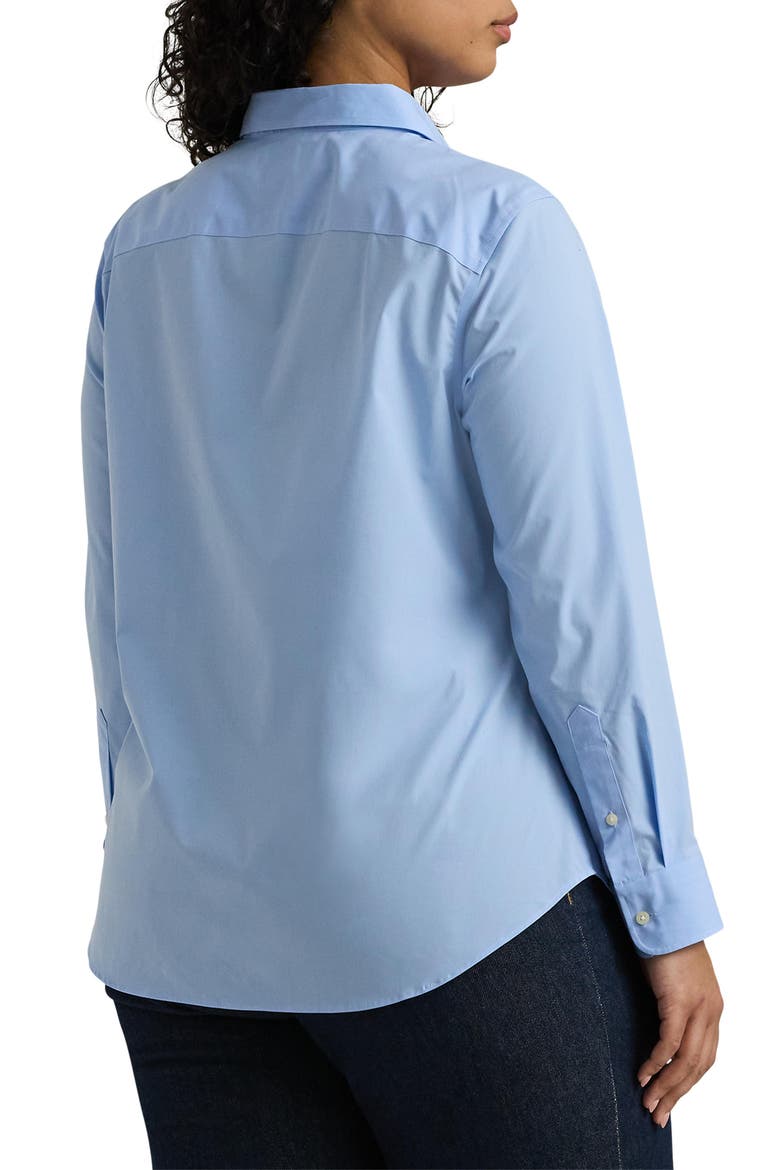 No-Iron Stretch Cotton Shirt, Alternate, color, BLUE