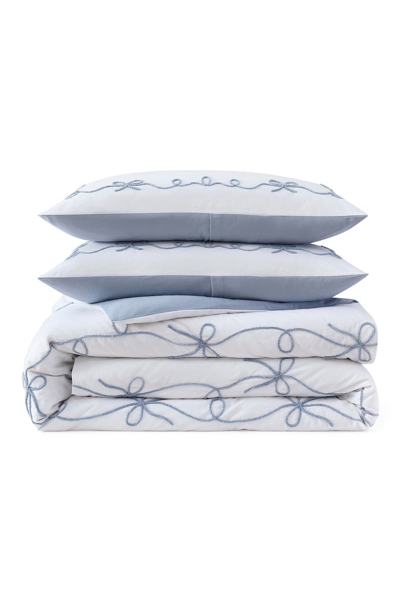 Sasha Bows Duvet Cover & Sham Set, Main, color, BLUE