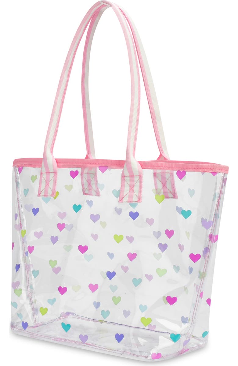 Iscream Kids' Clear Heart Confetti Tote, Alternate, color, Multi