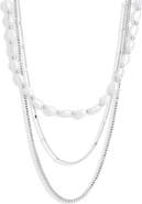 NORDSTROM RACK Faux Pearl Layered Chain Necklace