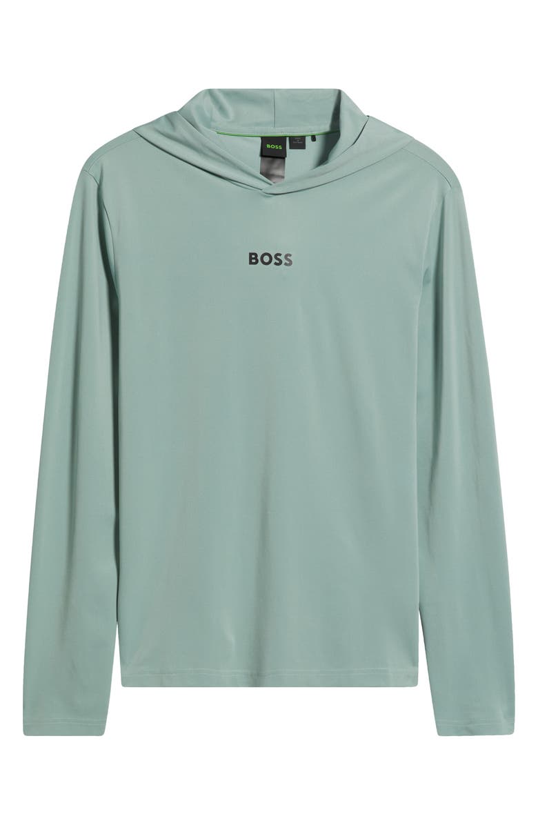 BOSS Scott Logo Hoodie, Alternate, color, Open Green