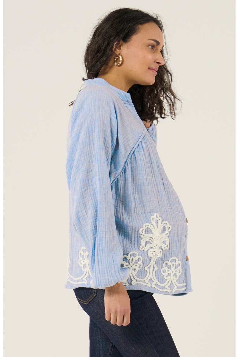 Maternity and Nursing Blouse Sarah, Alternate, color, Blue