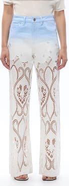 Bayeas Eyelet High Waist Wide Leg Jeans