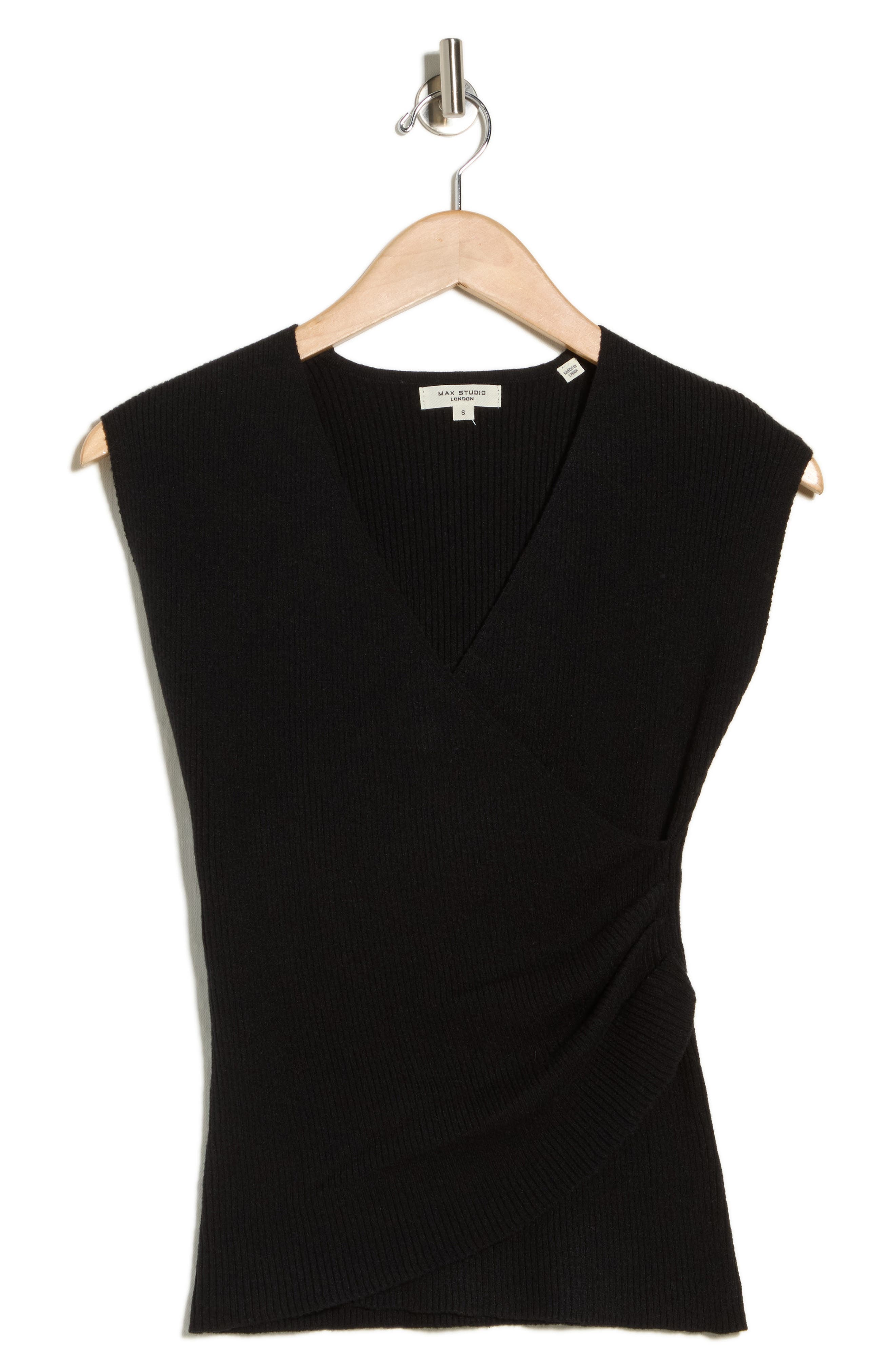 MAX STUDIO Cap Sleeve Wrap Sweater