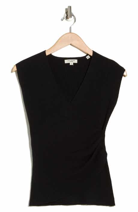 MAX STUDIO Cap Sleeve Wrap Sweater