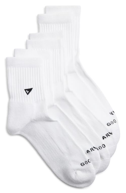 Arvin Goods Assorted 3-pack Quarter Crew Socks In White
