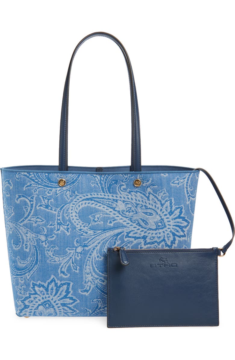 Etro Jacquard Tote, Main, color, Blue